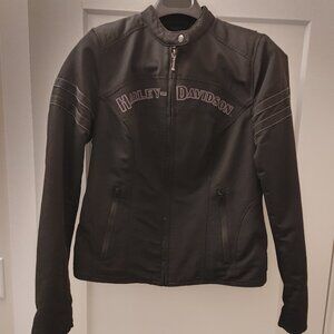Vintage Harley Davidson Women's Biker Jacket - Black - Size Small - Cotton/Nylon